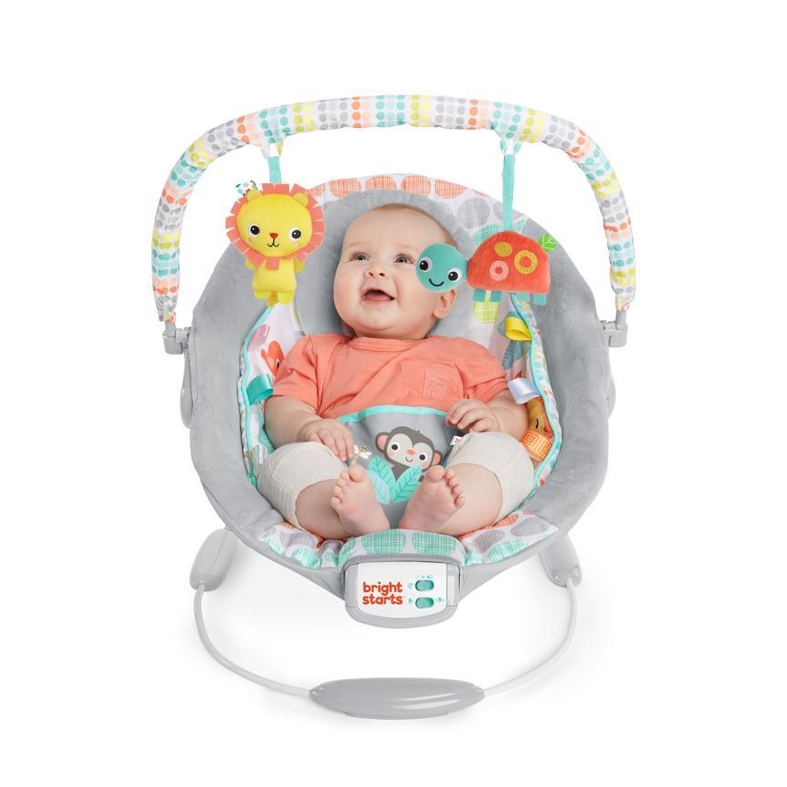 Bright Starts - Tumbona vibratoria para bebés con melodía WHIMSICAL WILD 3xLR14