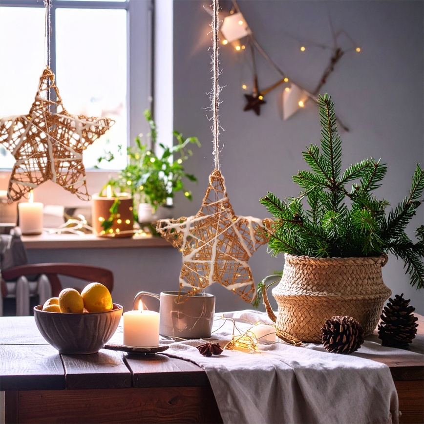 Brilagi - Adorno navideño LED/2xAA 30x28 cm estrella