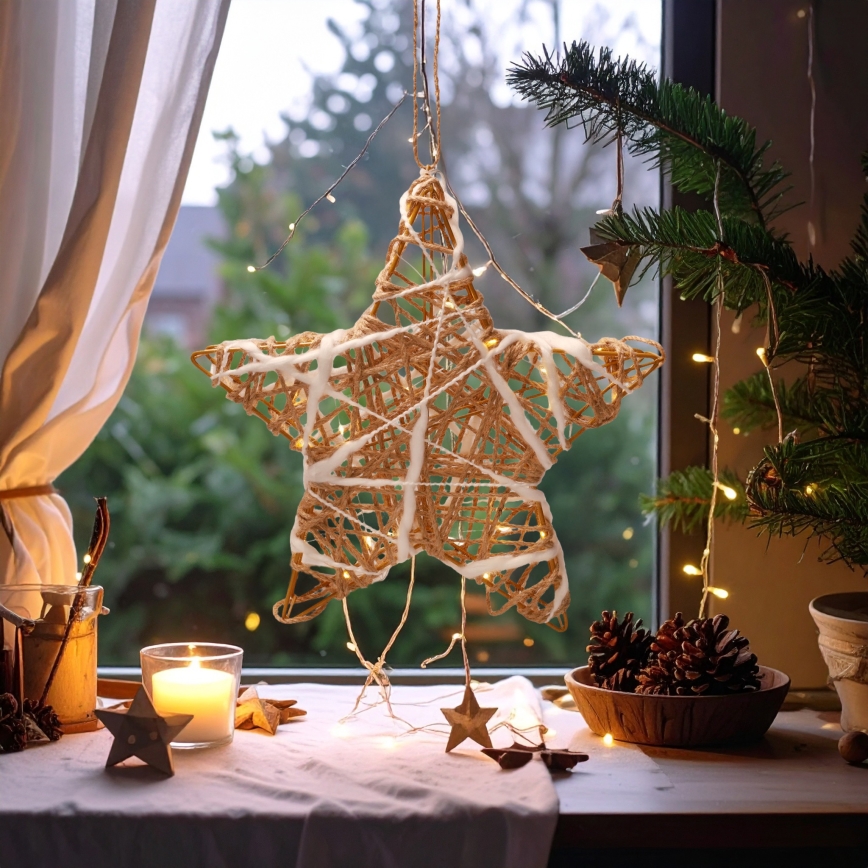 Brilagi - Adorno navideño LED/2xAA 30x28 cm estrella