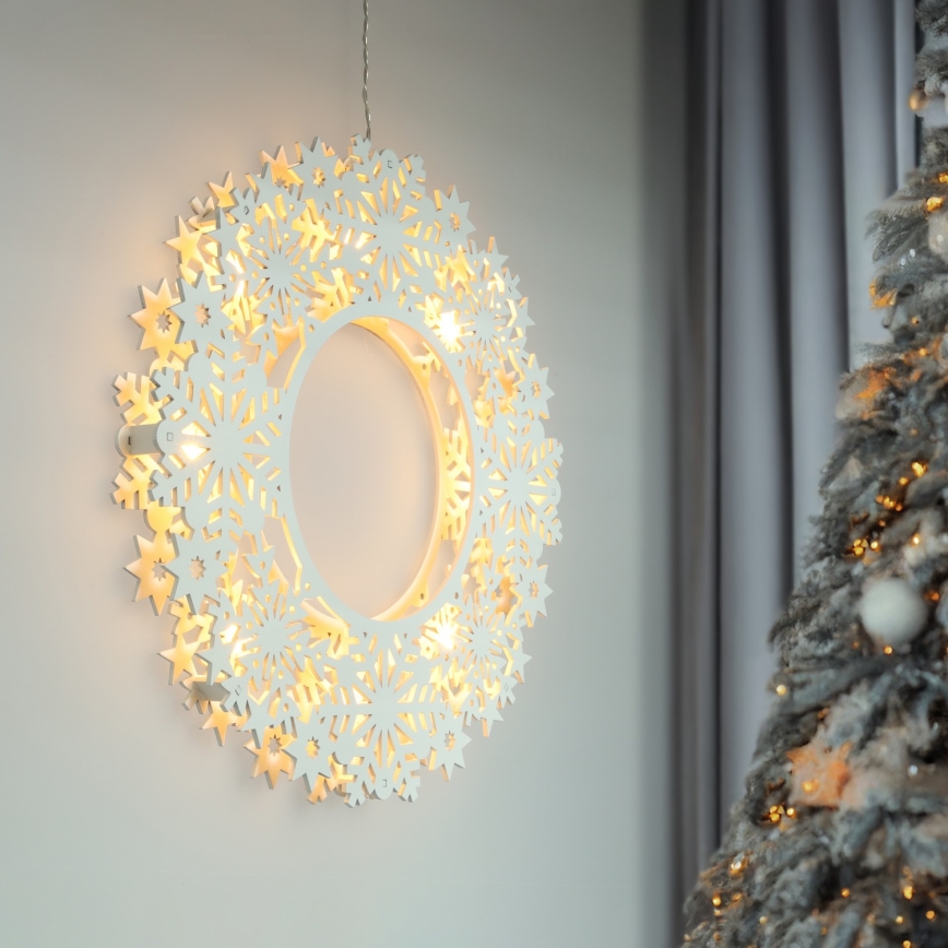 Brilagi - Adorno navideño LED/2xAA, corona de 30 cm
