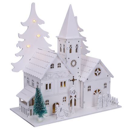 Brilagi - adorno navideño LED/2xAA, iglesita
