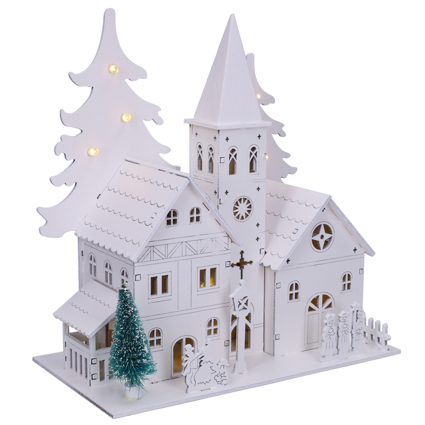 Brilagi - adorno navideño LED/2xAA, iglesita