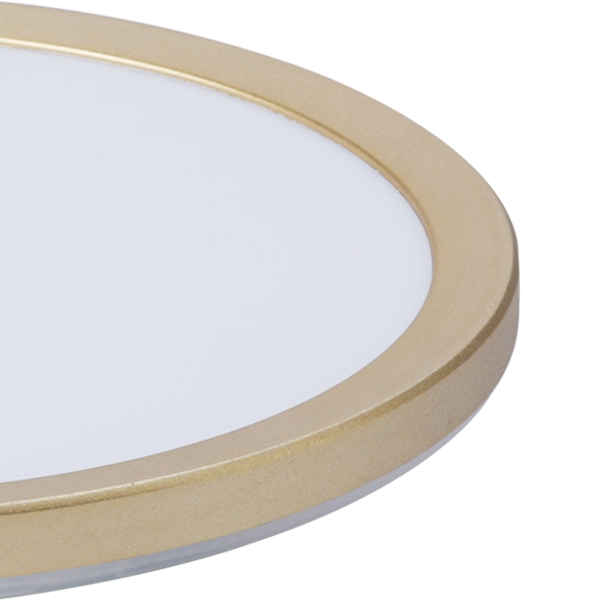 Brilagi - Plafón LED ultrafino para baño 12W/230V Ø 22,5 cm dorado IP54