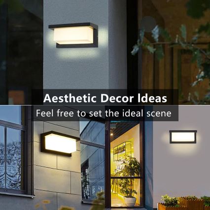Brilagi - Aplique de exterior BRICKY 1xE27/60W/230V negro IP54