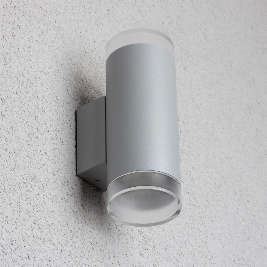 Brilagi - Aplique de exterior MATERA 2xGU10/30W/230V gris IP54