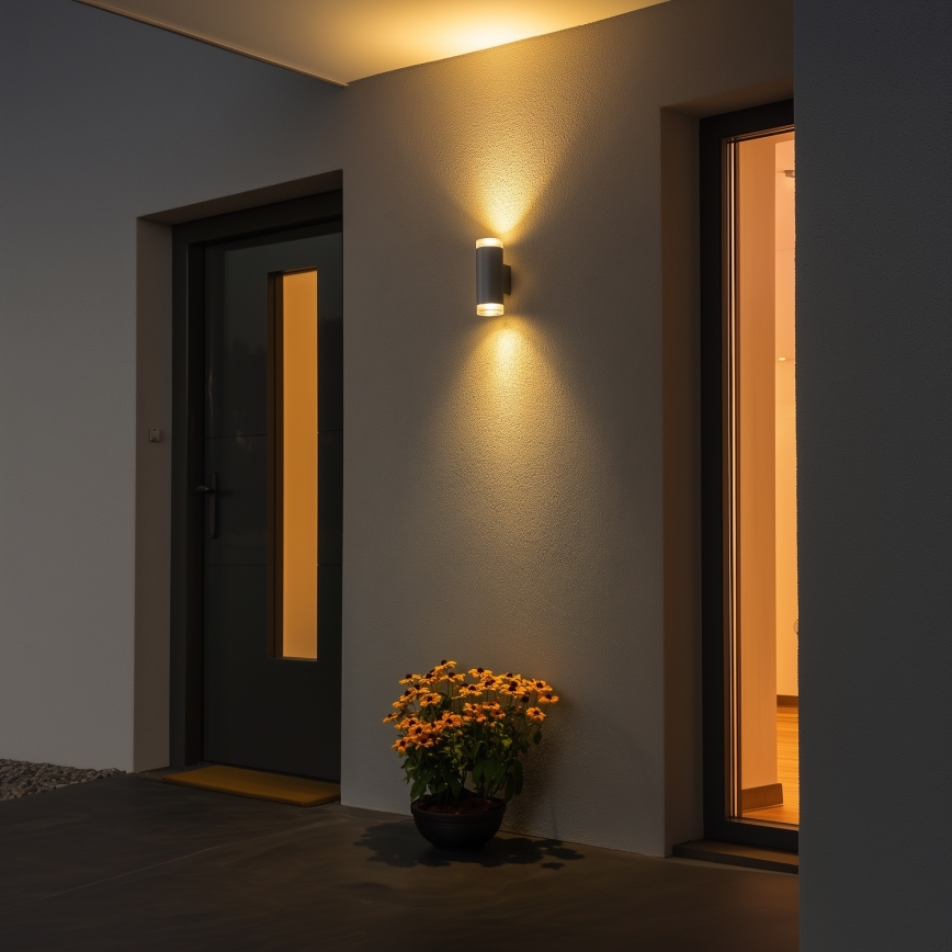Brilagi - Aplique de exterior MATERA 2xGU10/30W/230V gris IP54