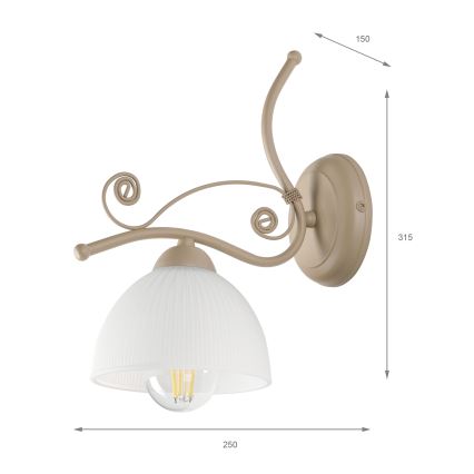 Brilagi - Aplique de pared ANTICO MODERN 1xE27/60W/230V beige