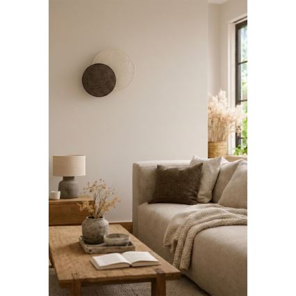 Brilagi - Aplique de pared CIRCLES 1xE27/60W/230V diámetro 35 cm crema/marrón