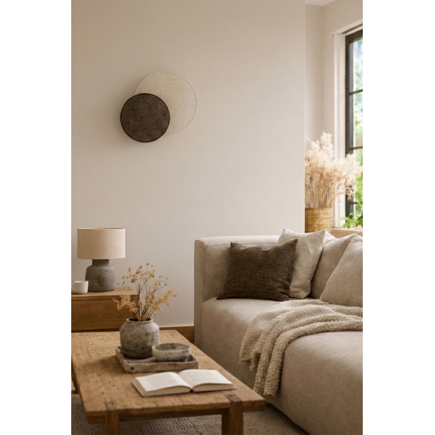 Brilagi - Aplique de pared CIRCLES 1xE27/60W/230V diámetro 35 cm crema/marrón