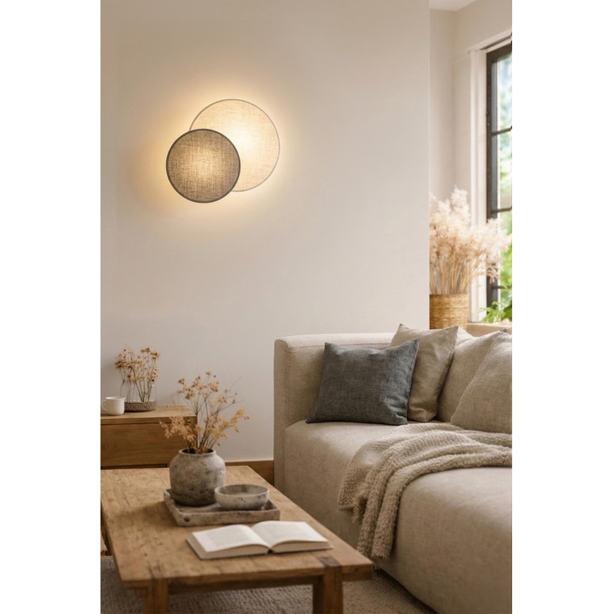 Brilagi - Aplique de pared CIRCLES 1xE27/60W/230V Ø 35 cm crema/gris