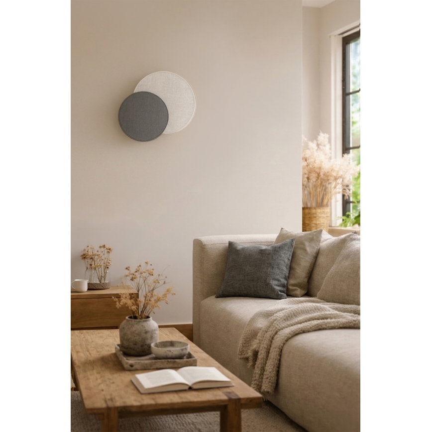 Brilagi - Aplique de pared CIRCLES 1xE27/60W/230V Ø 35 cm crema/gris