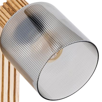 Brilagi - Aplique de pared con foco HYGGE 1xE14/15W/230V madera/ahumado