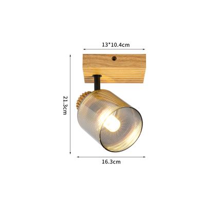 Brilagi - Aplique de pared con foco HYGGE 1xE14/15W/230V madera/ahumado