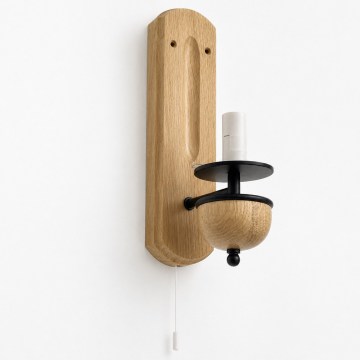 BRILAGI - Aplique de pared COTTAGE 1xE14/40W/230V roble