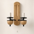 BRILAGI - Aplique de pared COTTAGE 2xE14/40W/230V roble
