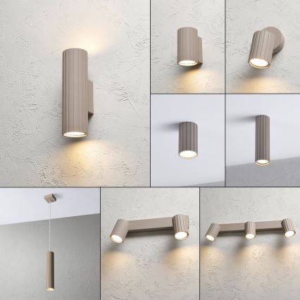 Brilagi - Aplique de pared CRISPINA 2xGU10/10W/230V 20 cm beige