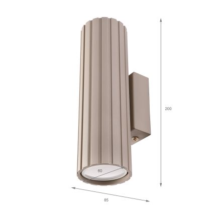 Brilagi - Aplique de pared CRISPINA 2xGU10/10W/230V 20 cm beige