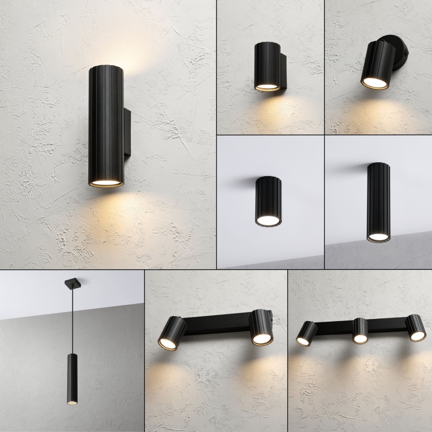 Brilagi - Aplique de pared CRISPINA 2xGU10/10W/230V 20 cm negro