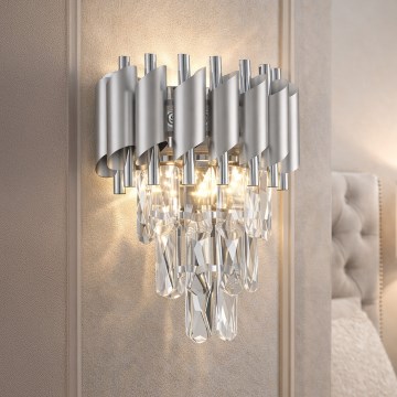 Brilagi - Aplique de pared ECLIPSE 2xE14/10W/230V plateado