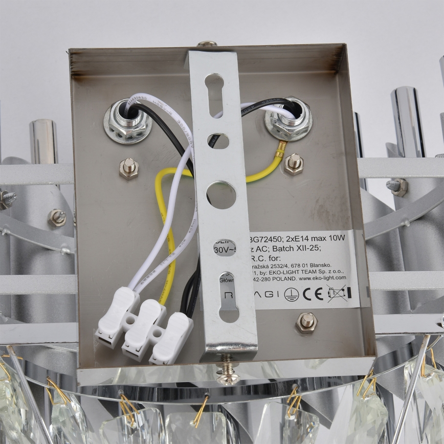 BRILAGI - Aplique de pared ECLIPSE 2xE14/10W/230V plateado