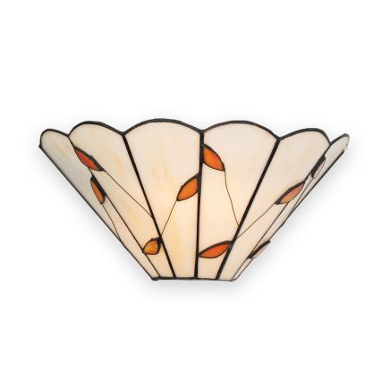 Brilagi - Aplique de pared estilo Tiffany con vitral FOLIA 1xE14/40W/230V