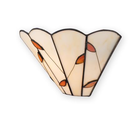 Brilagi - Aplique de pared estilo Tiffany con vitral FOLIA 1xE14/40W/230V
