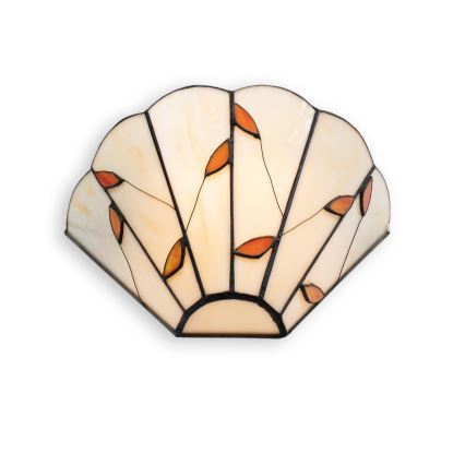 Brilagi - Aplique de pared estilo Tiffany con vitral FOLIA 1xE14/40W/230V