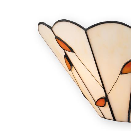 Brilagi - Aplique de pared estilo Tiffany con vitral FOLIA 1xE14/40W/230V