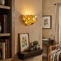 Brilagi - Aplique de pared estilo Tiffany con vitral SUNFLOWER 1xE14/40W/230V