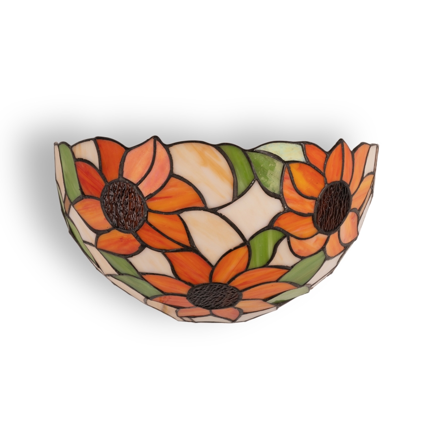 BRILAGI - Aplique de pared estilo Tiffany con vitral SUNFLOWER 1xE14/40W/230V