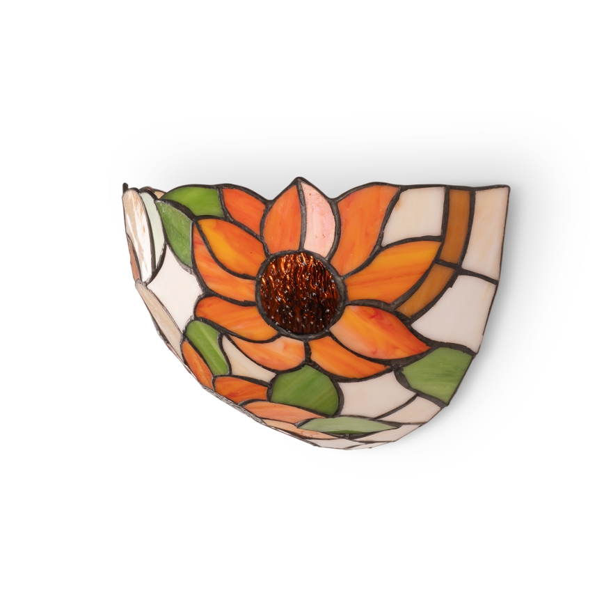 BRILAGI - Aplique de pared estilo Tiffany con vitral SUNFLOWER 1xE14/40W/230V