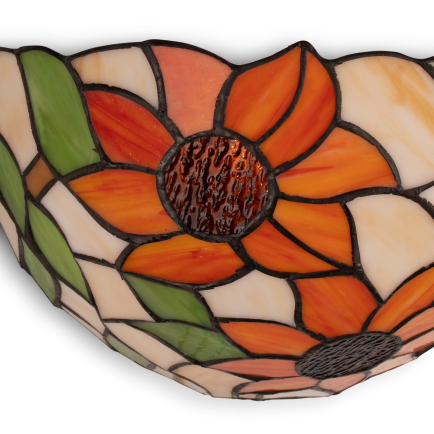 BRILAGI - Aplique de pared estilo Tiffany con vitral SUNFLOWER 1xE14/40W/230V