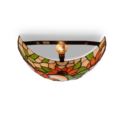 BRILAGI - Aplique de pared estilo Tiffany con vitral SUNFLOWER 1xE14/40W/230V