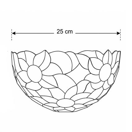BRILAGI - Aplique de pared estilo Tiffany con vitral SUNFLOWER 1xE14/40W/230V