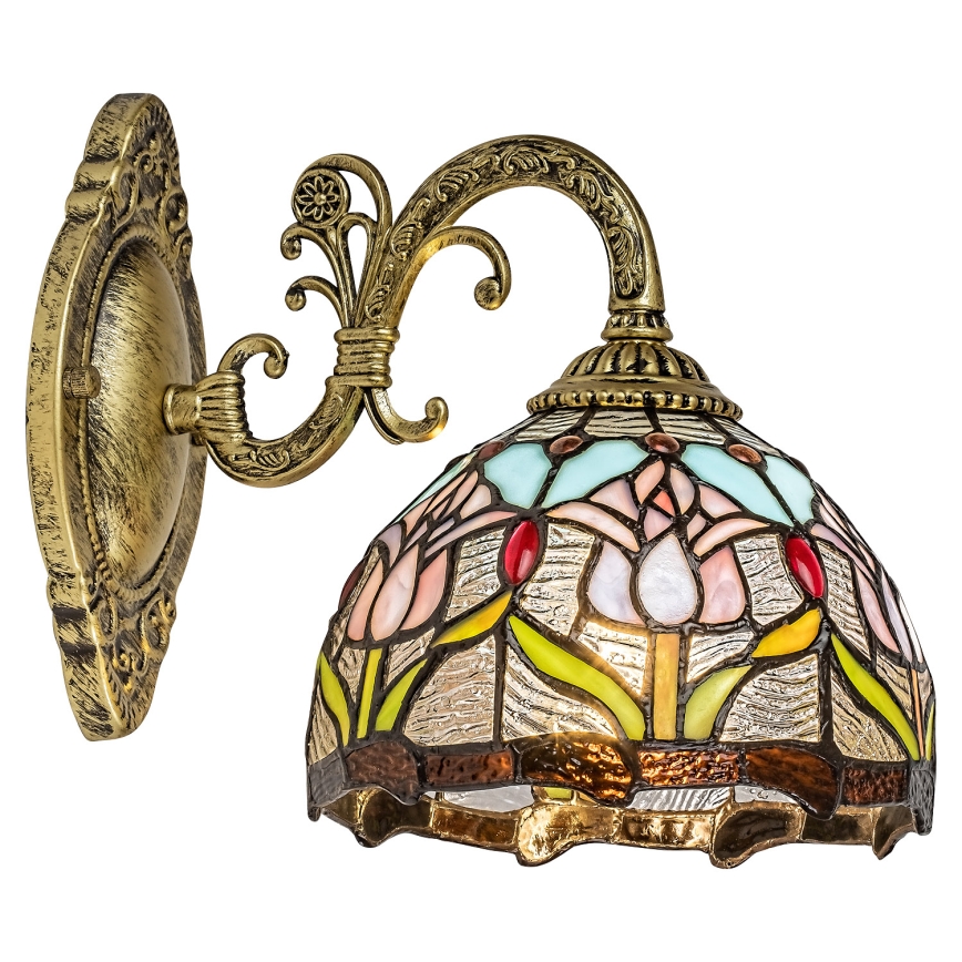 Brilagi - Aplique de pared estilo Tiffany en vitral LORAS 1xE27/40W/230V