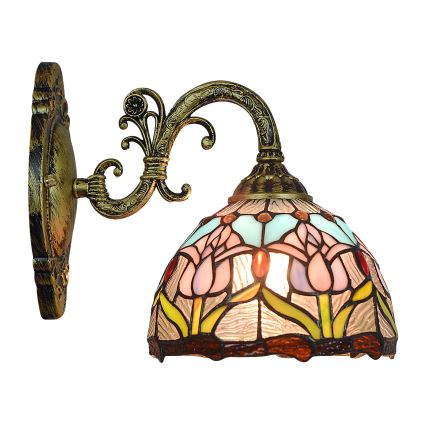 Brilagi - Aplique de pared estilo Tiffany en vitral LORAS 1xE27/40W/230V