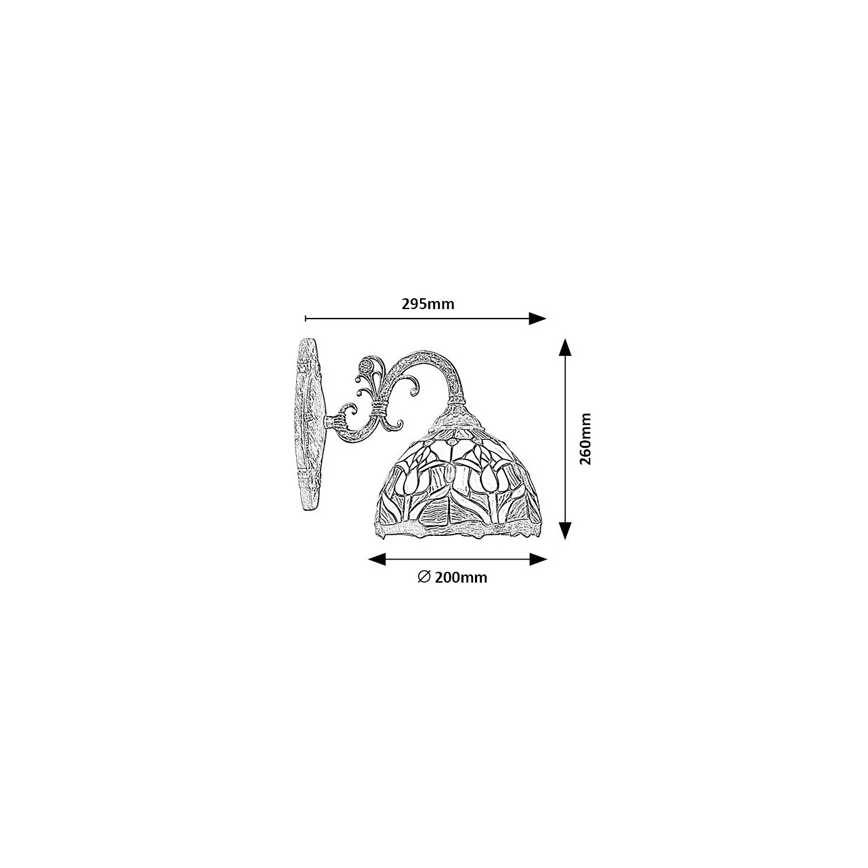 Brilagi - Aplique de pared estilo Tiffany en vitral LORAS 1xE27/40W/230V