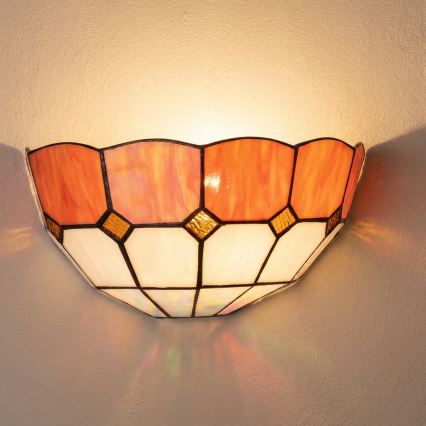 BRILAGI - aplique de pared estilo Tiffany en vitral SIENNA 1xE14/40W/230V