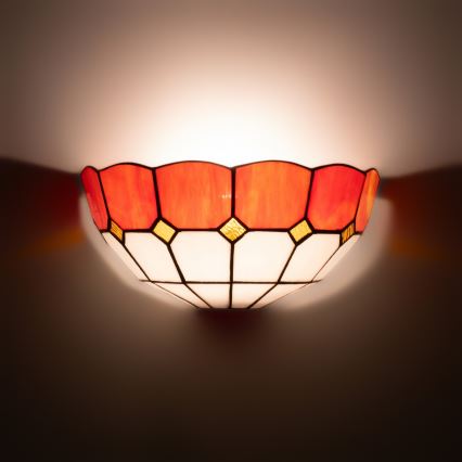BRILAGI - aplique de pared estilo Tiffany en vitral SIENNA 1xE14/40W/230V
