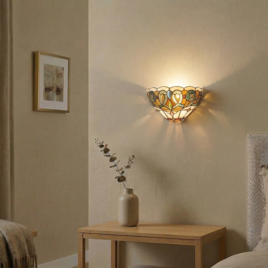 Brilagi - Aplique de pared estilo Tiffany LUISA 1xE27/40W/230V