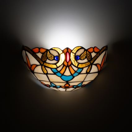 Brilagi - Aplique de pared estilo Tiffany MIRABELLA con vitral 1xE14/40W/230V