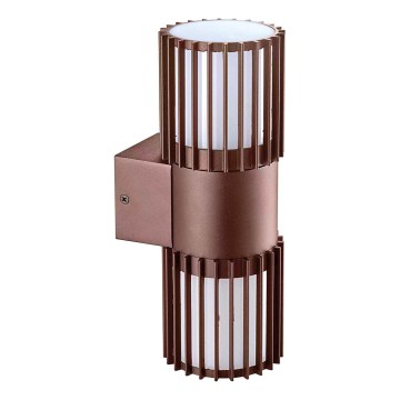 BRILAGI - Aplique de pared exterior ARMOR 2xGU10/35W/230V IP44 marrón