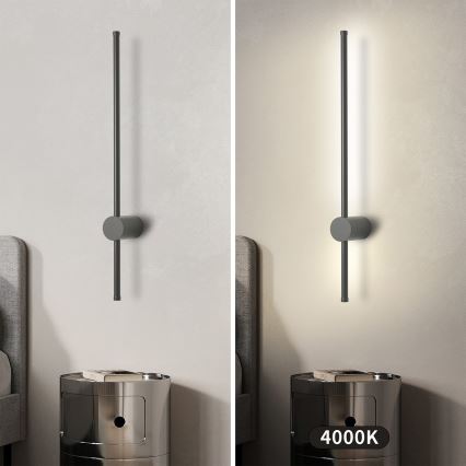 Brilagi - Aplique de pared exterior LED AURA LED/12W/230V 4000K IP54 65 cm antracita CRI 90