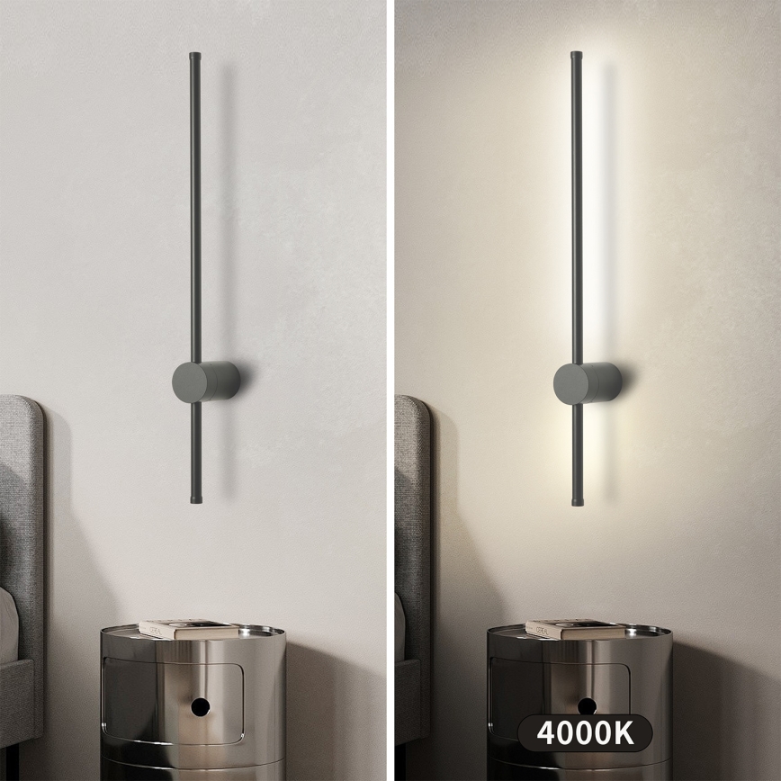 Brilagi - Aplique de pared exterior LED AURA LED/12W/230V 4000K IP54 65 cm antracita CRI 90