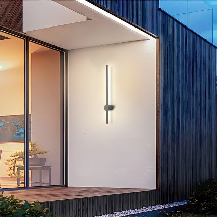 Brilagi - Aplique de pared exterior LED AURA LED/12W/230V 4000K IP54 65 cm antracita CRI 90