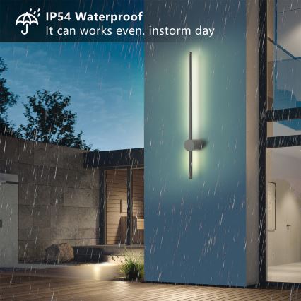 Brilagi - Aplique de pared exterior LED AURA LED/12W/230V 4000K IP54 65 cm antracita CRI 90