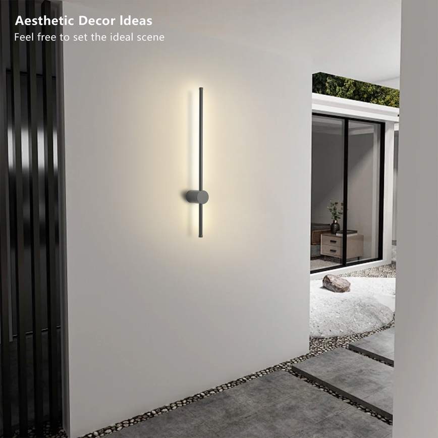 Brilagi - Aplique de pared exterior LED AURA LED/12W/230V 4000K IP54 65 cm antracita CRI 90
