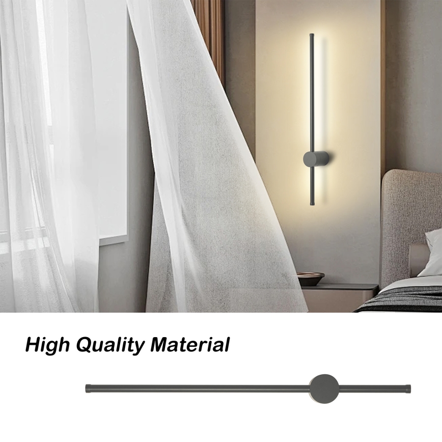 Brilagi - Aplique de pared exterior LED AURA LED/12W/230V 4000K IP54 65 cm antracita CRI 90