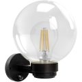 Brilagi - Aplique de pared exterior con sensor de movimiento HARBOR 1xE27/40W/230V IP33 negro/transparente