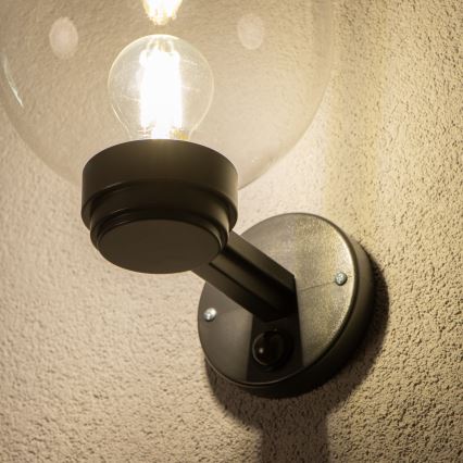 BRILAGI - Aplique de pared exterior con sensor de movimiento HARBOR 1xE27/40W/230V IP33 antracita/transparente